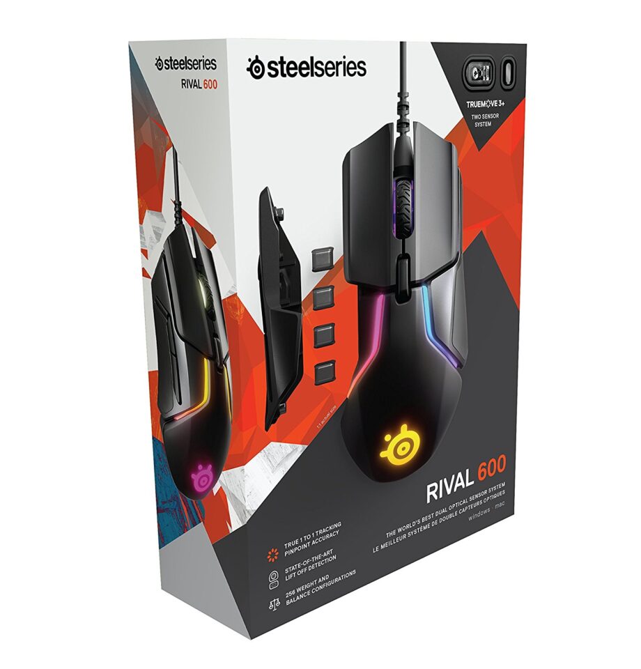 SteelSeries Rival 600 RGB TrueMove3+ Dual Optical Sensor Gaming Mouse