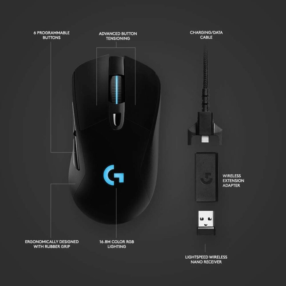 Logitech G703 Hero RGB Lightspeed Wireless Gaming Mouse