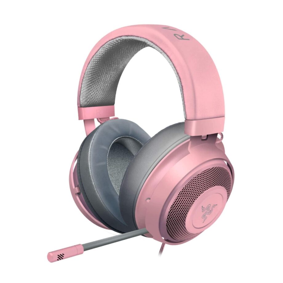 Razer Kraken Gaming Headset 2019: Aluminum Frame - Retractable Noise Cancelling Mic - Quartz Pink