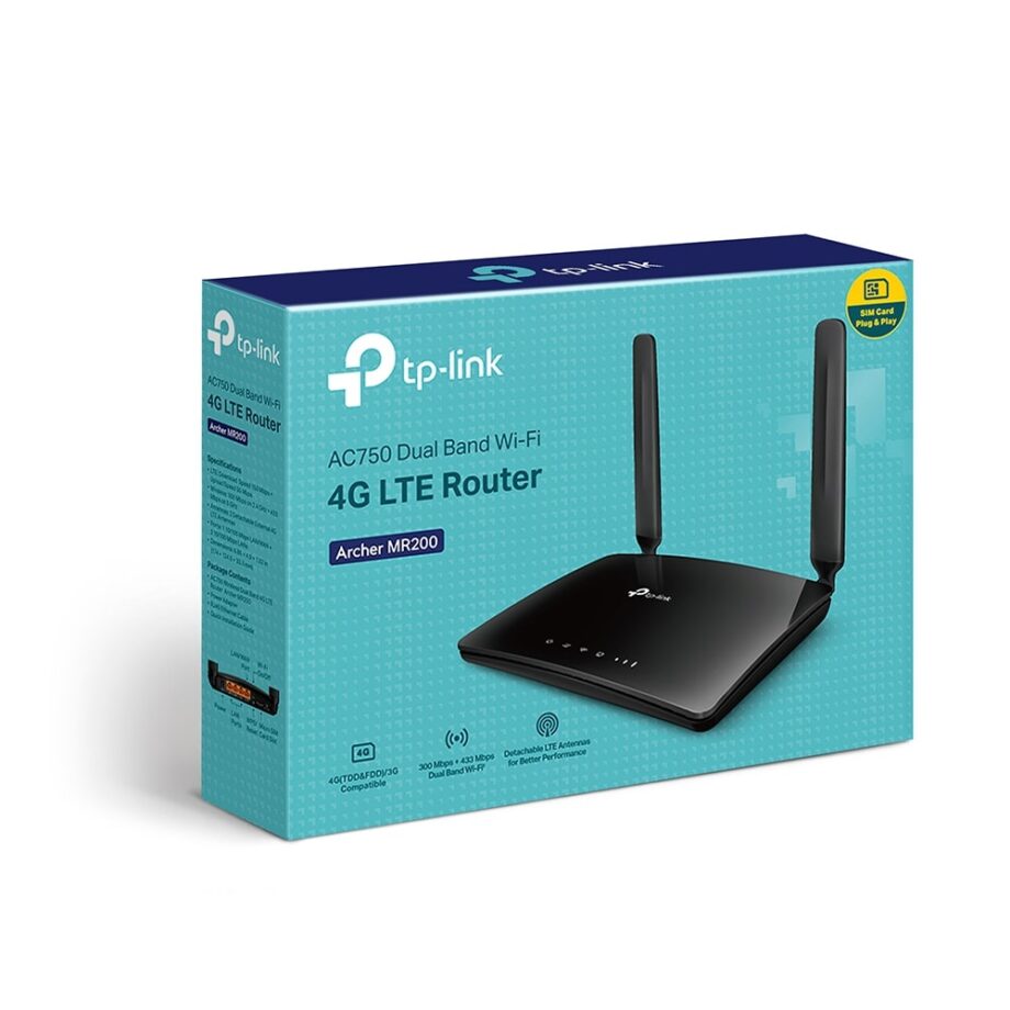 TP-Link AC750 Wireless Dual Band 4G LTE Router (Archer MR200)