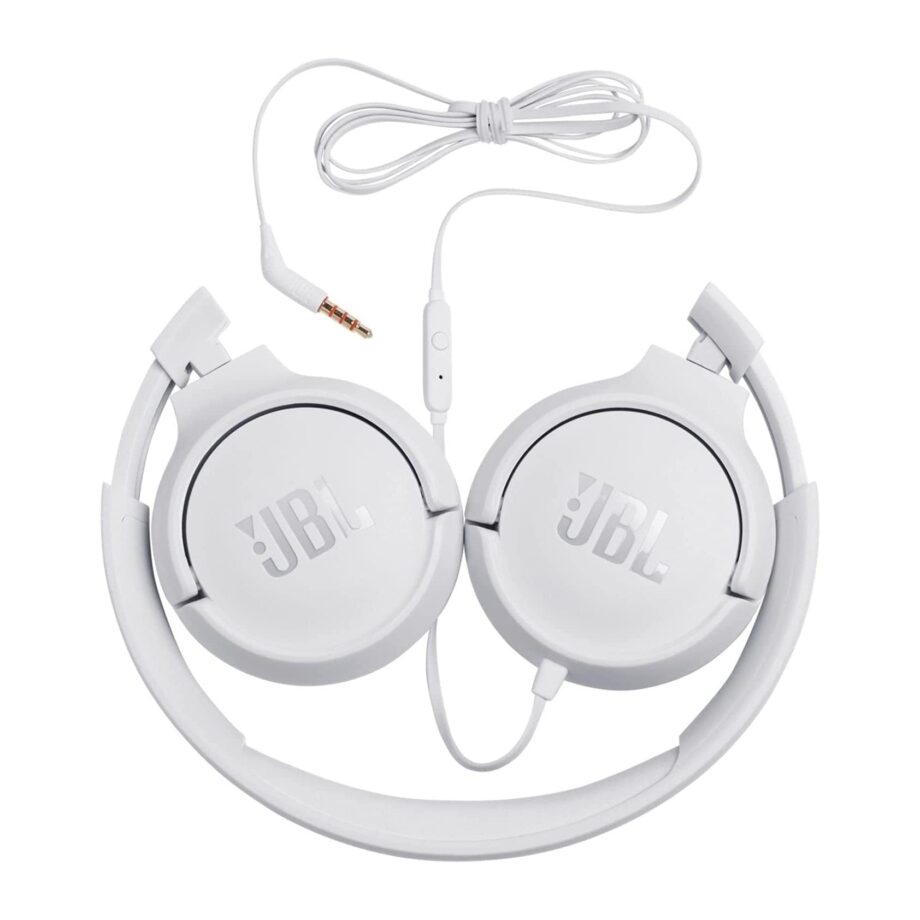 JBL Tune 500 On-Ear Wired Headphone with Mic – White