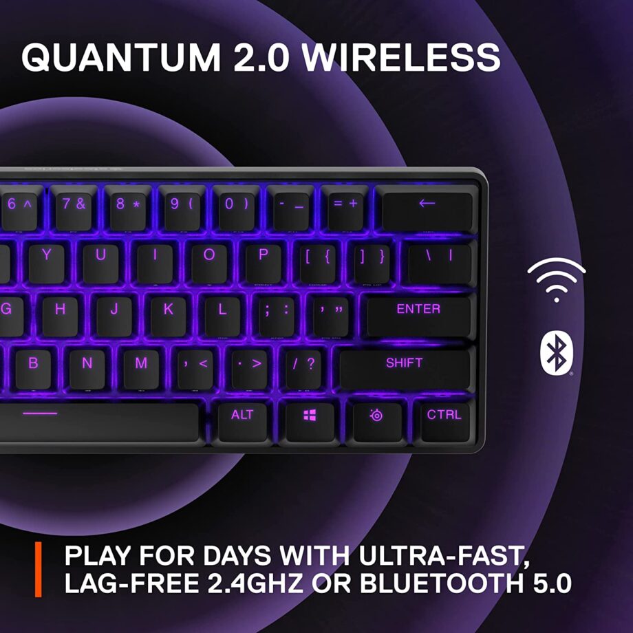 SteelSeries Apex Pro Mini Wireless 60% Mechanical Gaming Keyboard – World’s Fastest Keyboard