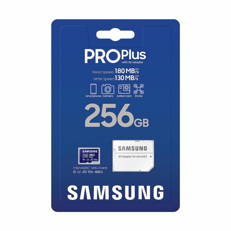 Samsung PRO Plus 256GB Micro SD-Memory-Card + Adapter - 180MB/s 4K UHD