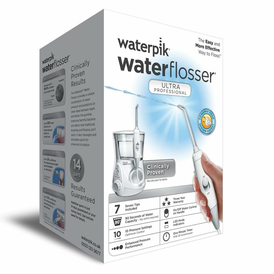 Waterpik Ultra Professional Water Flosser with 7 Tips and Advanced Pressure Control System - White