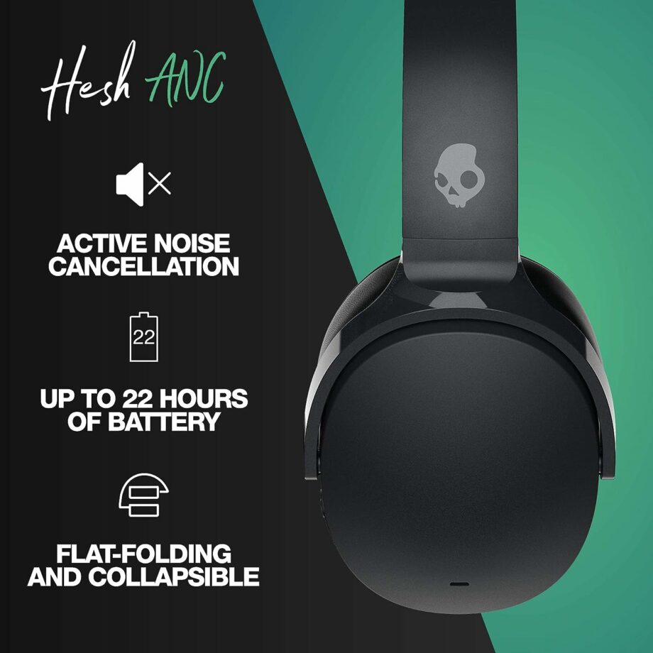 Skullcandy Hesh ANC Over-Ear Noise Cancelling Wireless Headphones - True Black