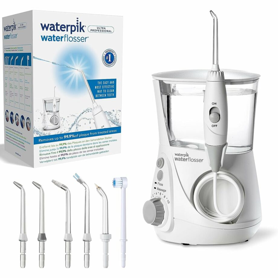 Waterpik Ultra Professional Water Flosser with 7 Tips and Advanced Pressure Control System - White