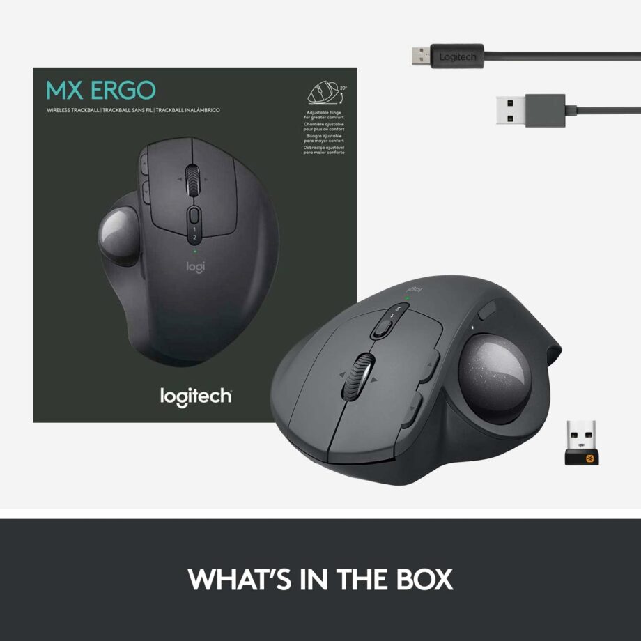 Logitech MX Ergo Ergonomic Design Wireless Trackball Mouse