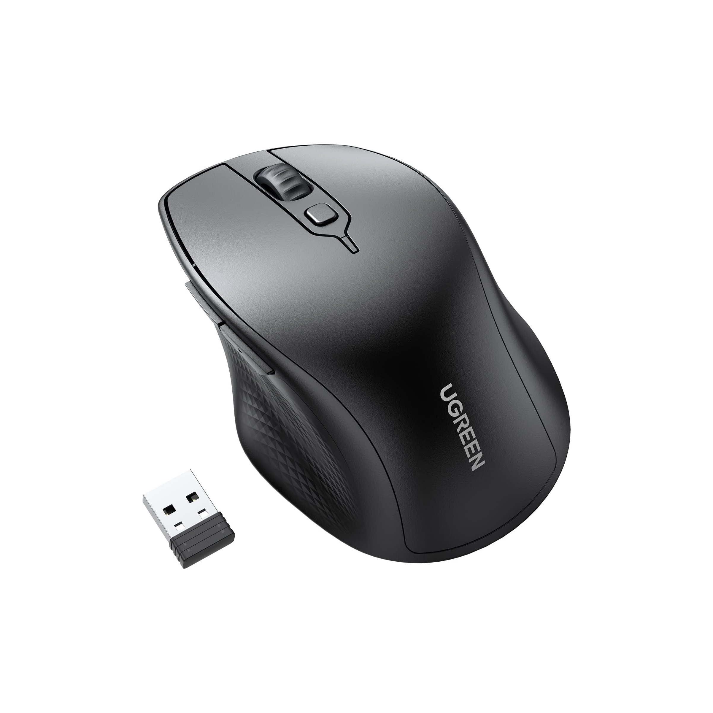 UGREEN Ergonomic Bluetooth 5.0 & 2.4Ghz Wireless Mouse – Black   |  Computer Accessories  |  Mouses  |  Wireless Mouses  |