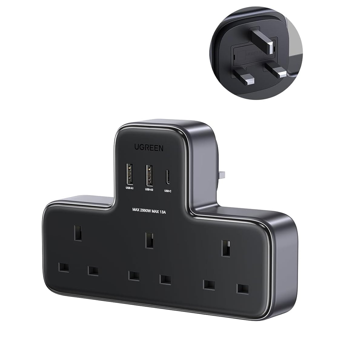 UGREEN 6-in-1 30W and 3 AC Outlets Wall Plug Extender   |  Computer Accessories  |  Power Extensions  |