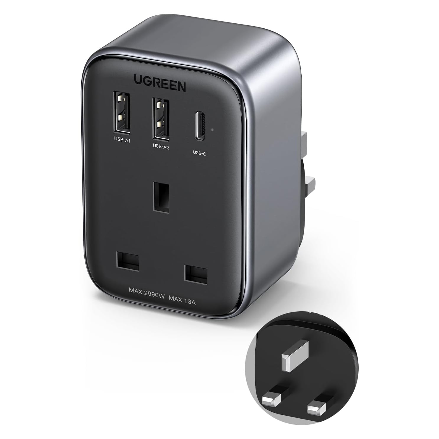 UGREEN 4-in-1 30W and AC Outlet Wall Plug Extender – UK Plug   |  Computer Accessories  |  Power Extensions  |