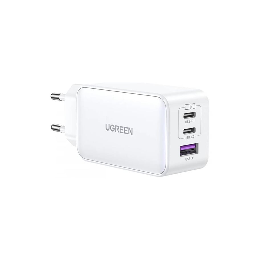 UGREEN Nexode 65W USB C GaN 3-Ports Wall Charger – White   |  Smartphone Accessories  |  Chargers  |  Wall Chargers  |