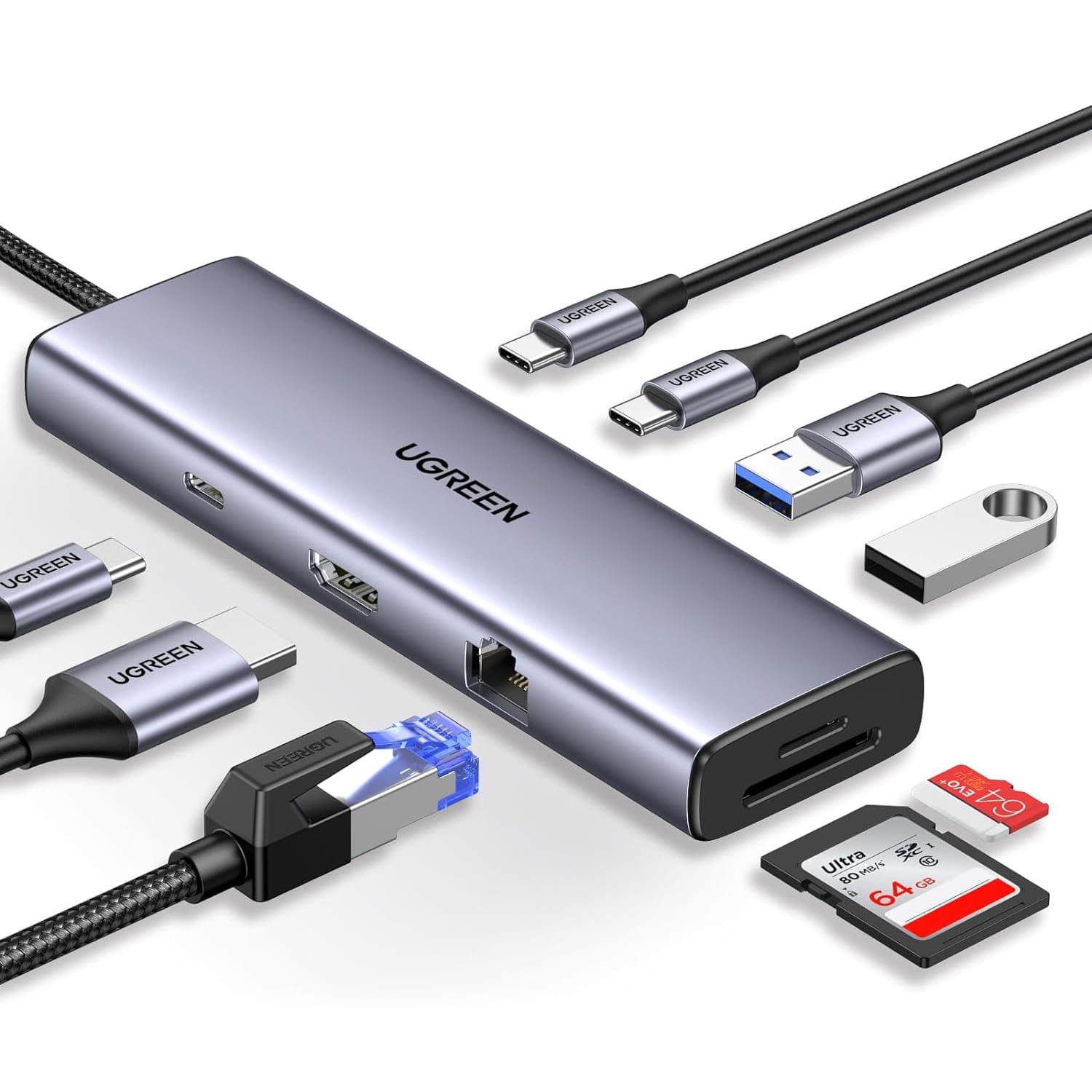 UGREEN Revodok 9 in 1 4K@60Hz HDMI USB C Hub   |  Cables, Adapters & Hubs  |  USB-C Adapters and Hubs  |