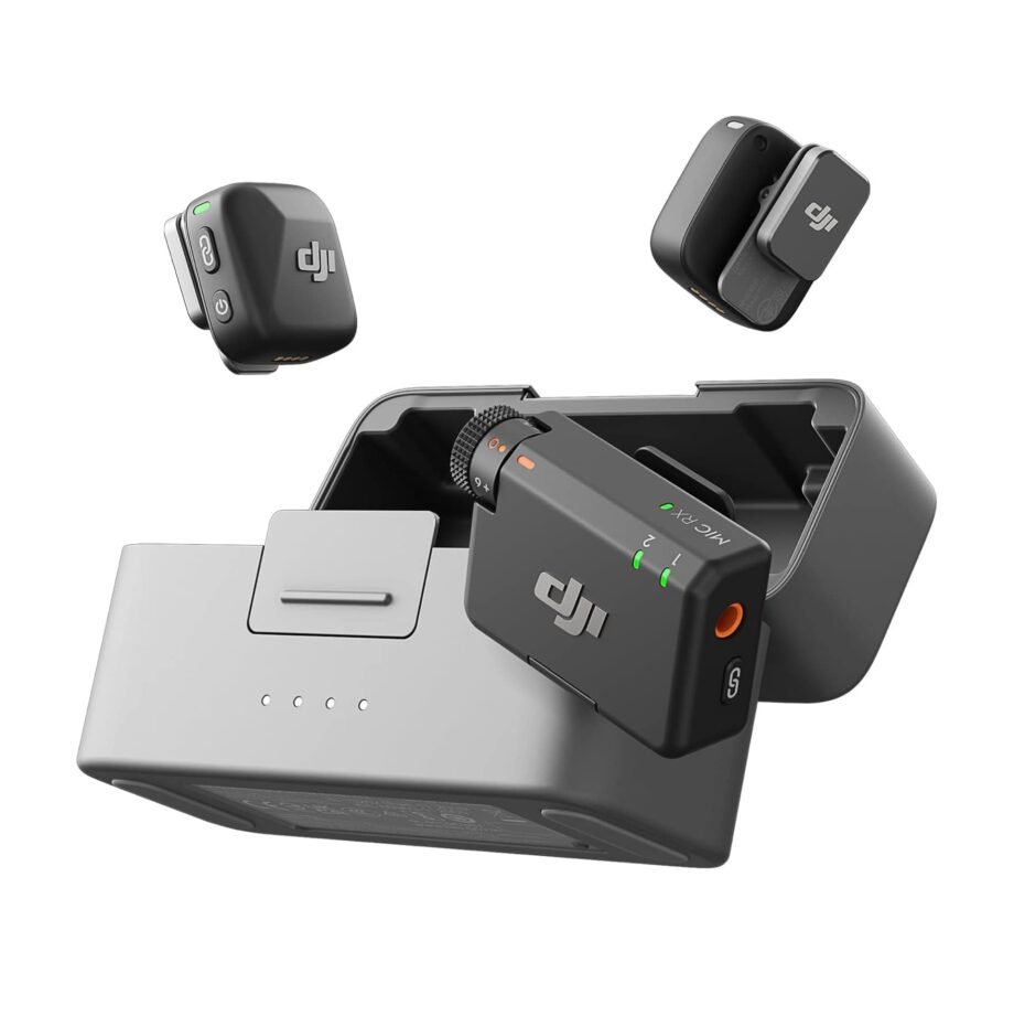 DJI Mic Mini (2 TX + 1 RX + Charging Case) Ultralight, Detail-Rich Audio, 48h Use, Noise Cancelling Microphone