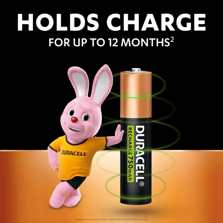 Duracell 4x AAA 750mAh NiMH Rechargeable Batteries