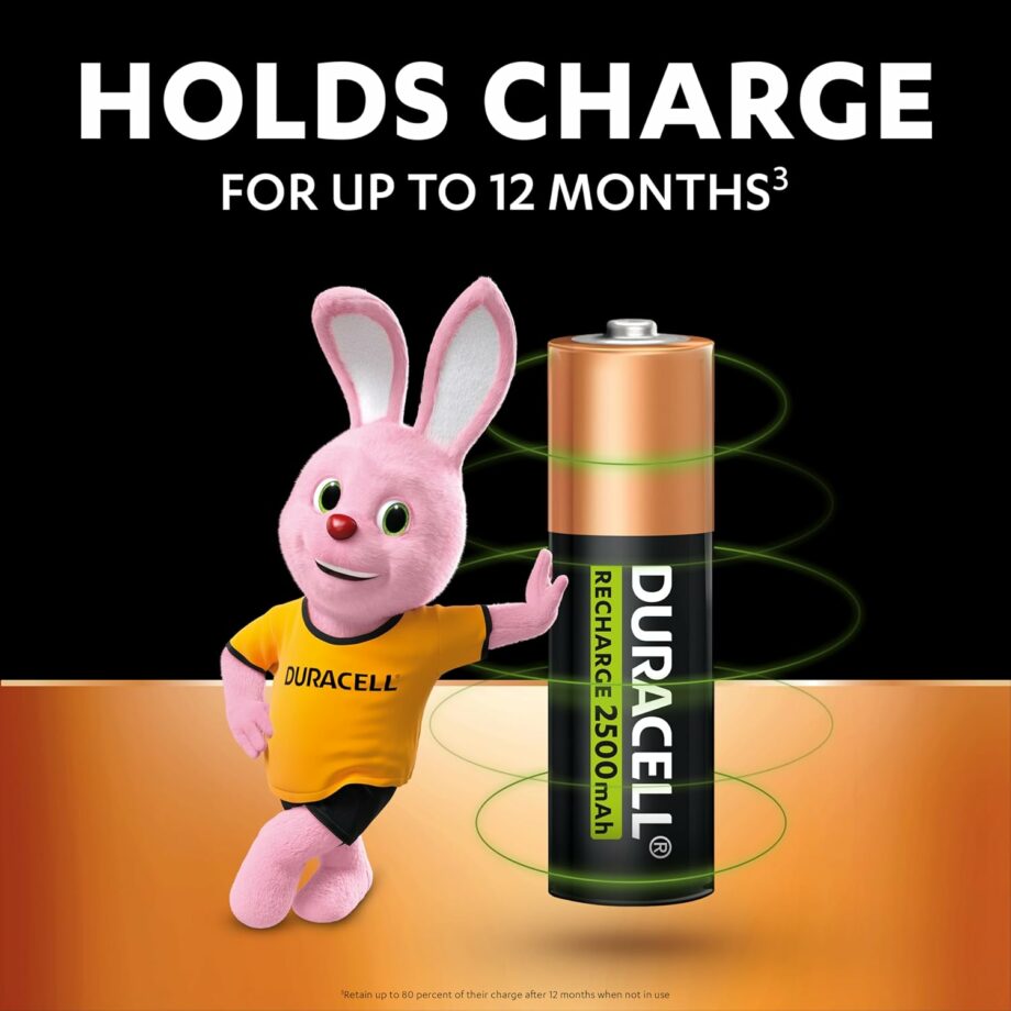 Duracell 4x AA 2500mAh NiMH Rechargeable Batteries