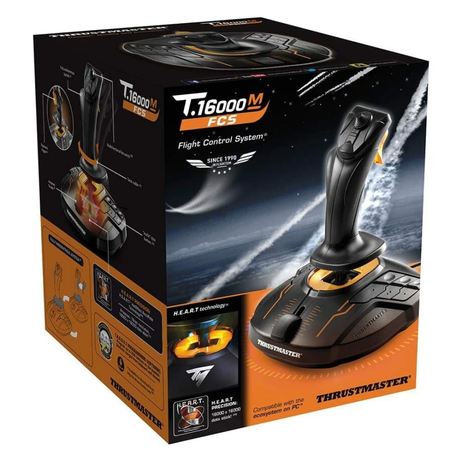 Thrustmaster T16000M FCS Ambidextrous Flight Control System with H.E.A.R.T HallEffect AccuRate Technology for PC