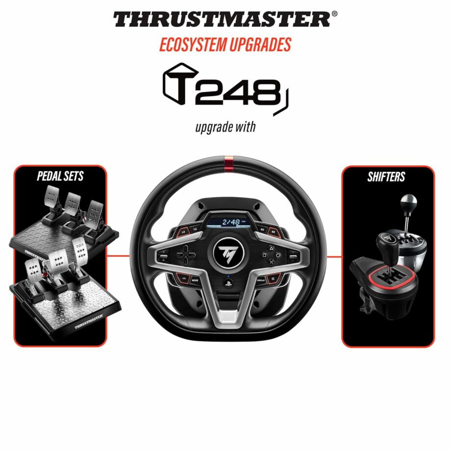 Thrustmaster T248 High-Performance Racing Wheel and Pedal Set with Force Feedback for PlayStation 5, PlayStation 4, and PC (Pre-Order)