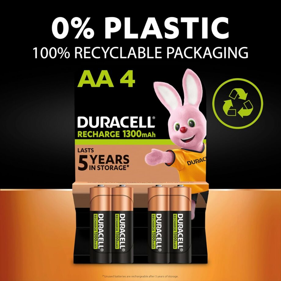 Duracell 4x AAA 750mAh NiMH Rechargeable Batteries