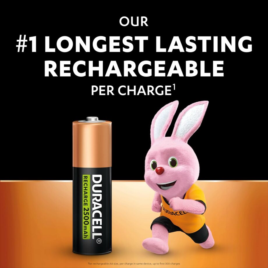 Duracell 4x AA 2500mAh NiMH Rechargeable Batteries