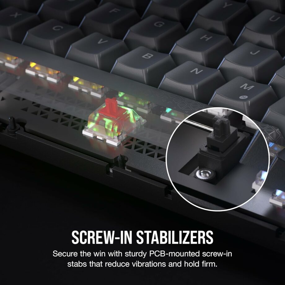 Corsair K65 PLUS Wireless 75% RGB Hot-Swappable Mechanical 2.4GHz Bluetooth Linear Gaming Keyboard