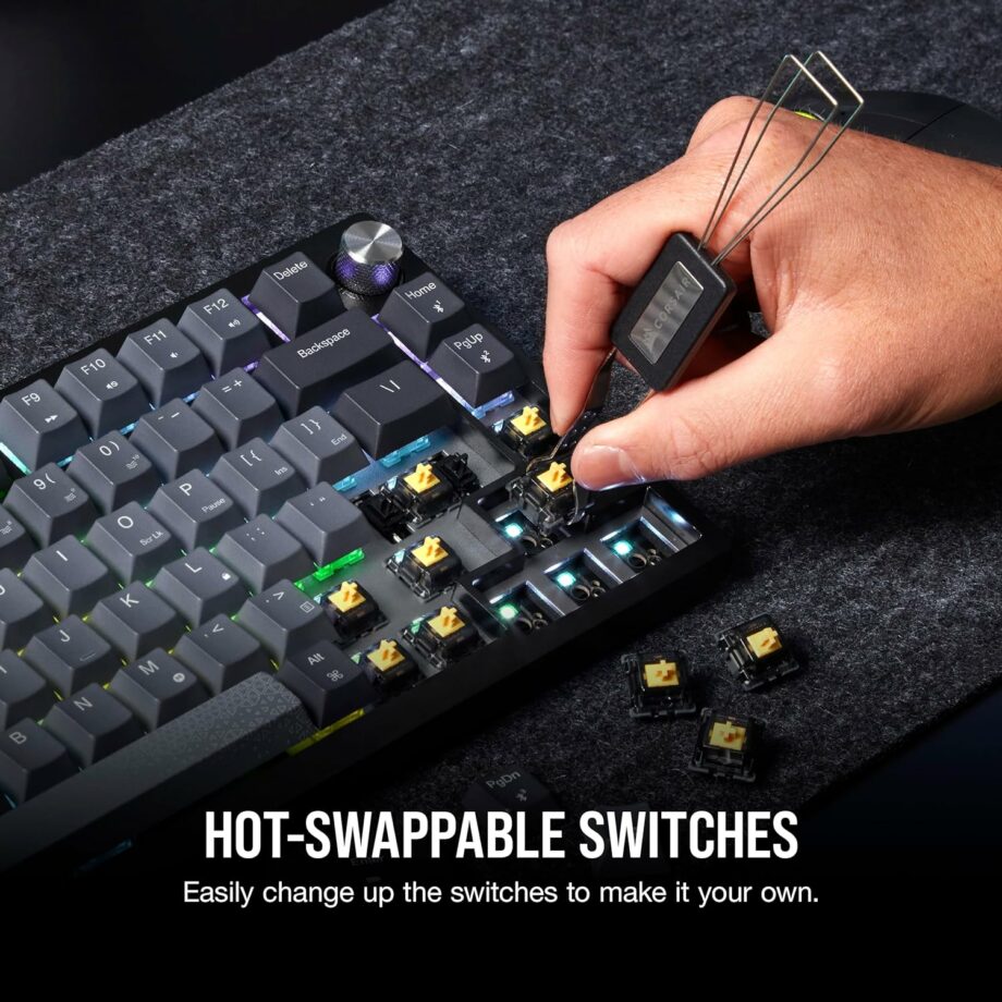 Corsair K65 PLUS Wireless 75% RGB Hot-Swappable Mechanical 2.4GHz Bluetooth Linear Gaming Keyboard