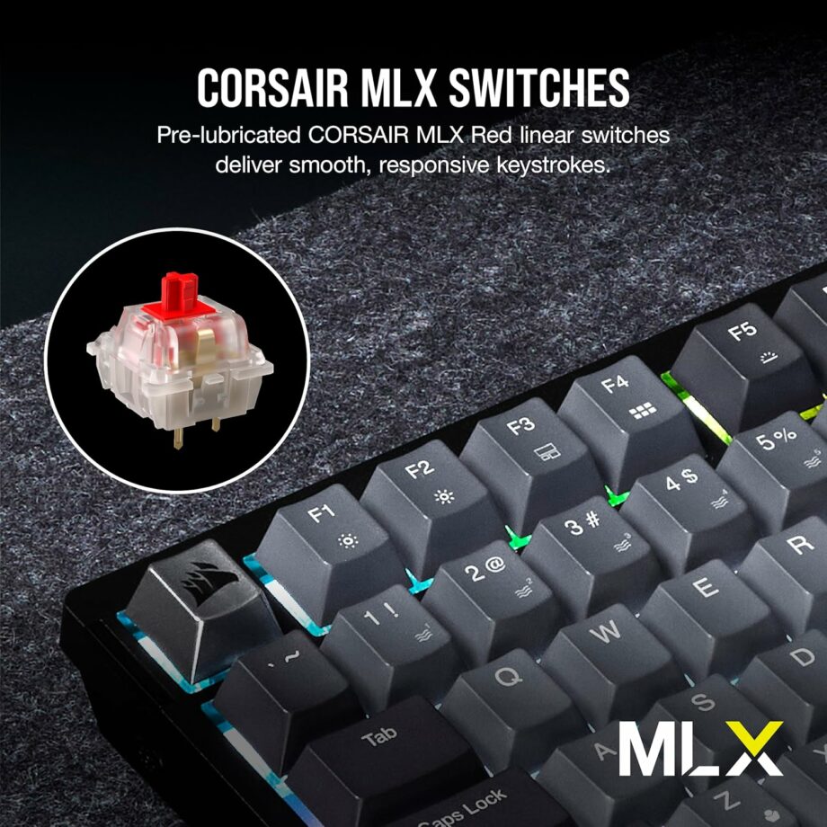 Corsair K65 PLUS Wireless 75% RGB Hot-Swappable Mechanical 2.4GHz Bluetooth Linear Gaming Keyboard