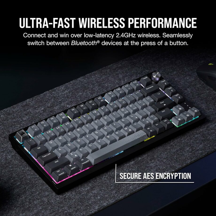 Corsair K65 PLUS Wireless 75% RGB Hot-Swappable Mechanical 2.4GHz Bluetooth Linear Gaming Keyboard