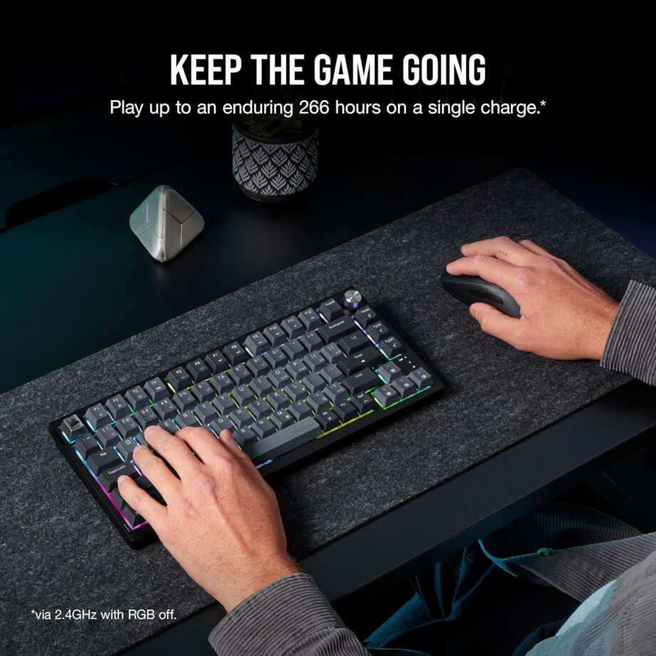 Corsair K65 PLUS Wireless 75% RGB Hot-Swappable Mechanical 2.4GHz Bluetooth Linear Gaming Keyboard