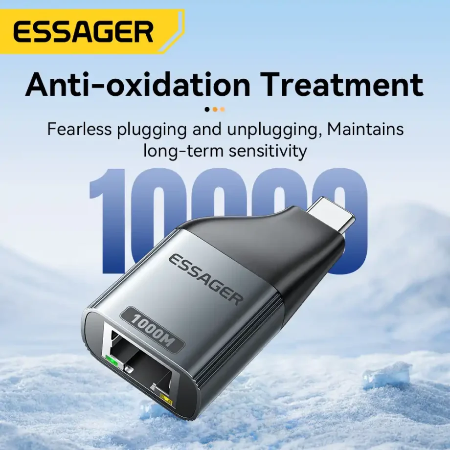 Essager USB Type C to Ethernet 1000Mbps Gigabit Adapter