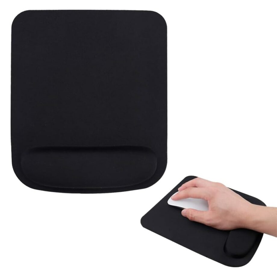 Ergonomic Wrist Support Gel Mouse Pad - Black