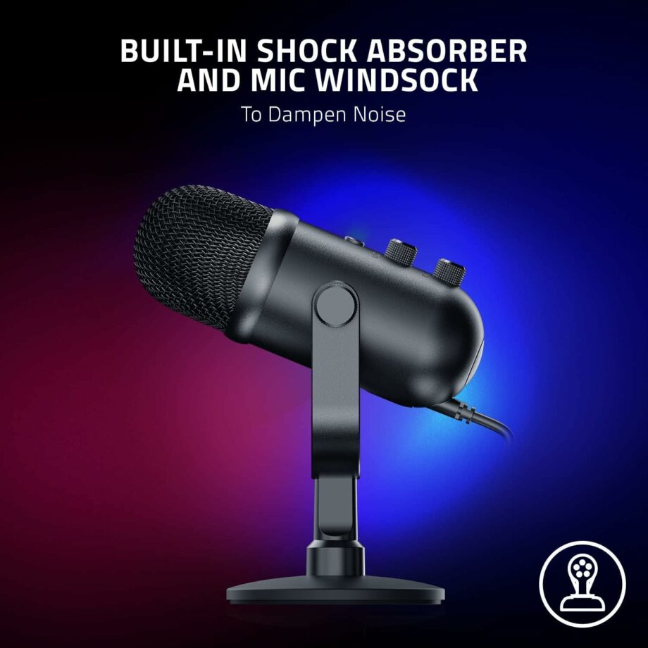 Razer Seiren V2 Pro USB Microphone with Built-in Shock Absorber and Mic Windsock