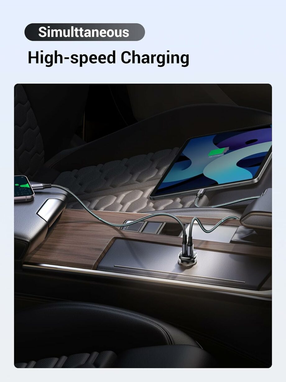 UGREEN 30W Fast USB-C & USB-A Car Charger