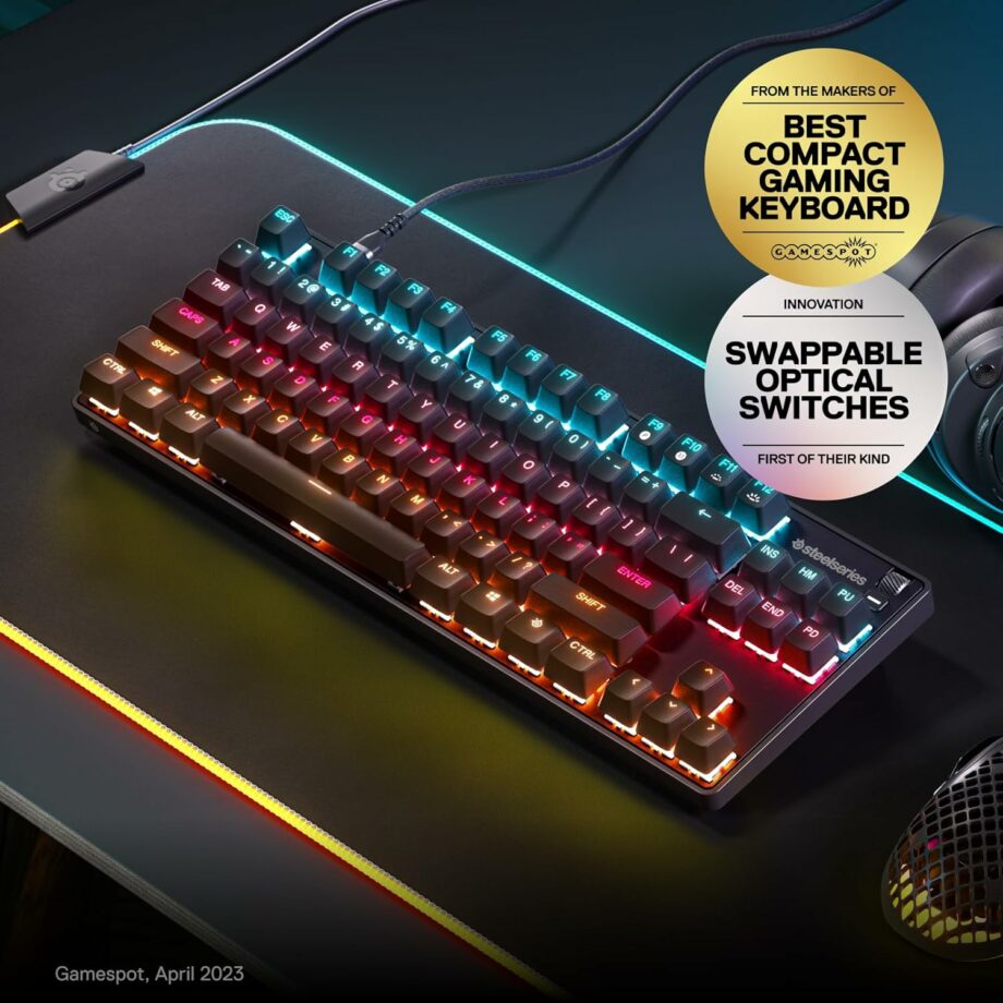 SteelSeries Apex 9 TKL RGB HotSwap Optical Mini Gaming Keyboard