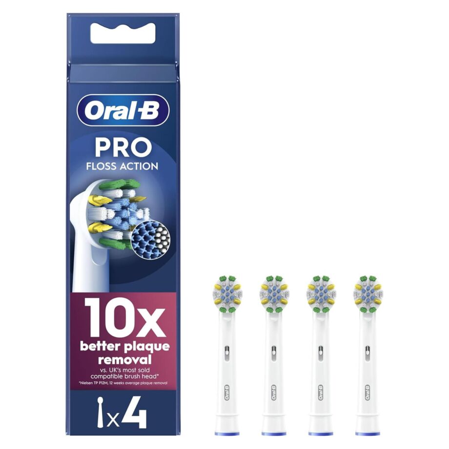 Oral-B Floss Action PRO Electric Toothbrush Heads with CleanMaximiser Technology - 4 Pack