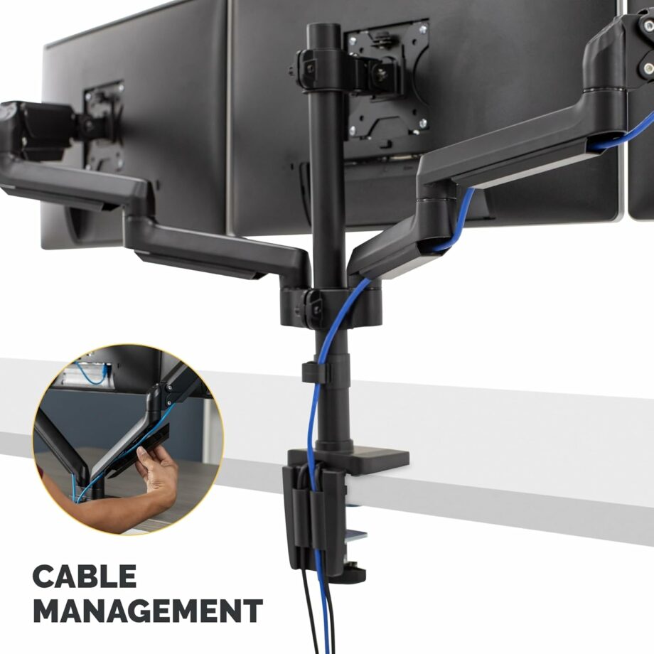 Fellowes Platinum Series Full Motion 360° Rotation Triple Monitor Arm for 27-Inch Monitors