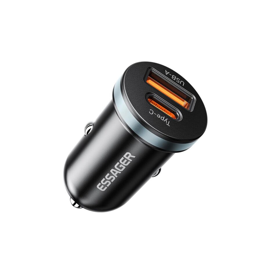 Essager 30W Fast USB-C & USB-A Car Charger