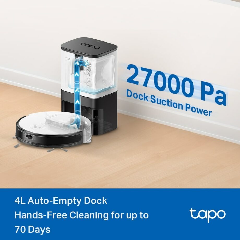 TP-Link Tapo RV20 Mop Plus MagSlim™ LiDAR Navigation Robot Vacuum & Mop+ Smart Auto-Empty Dock