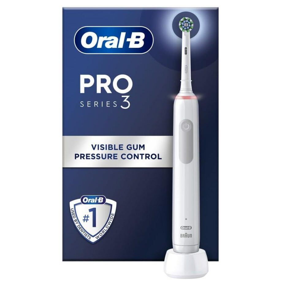 Oral-B Pro Series 3 Electric Toothbrush with Cross Action Brush Head and 3 Modes - White