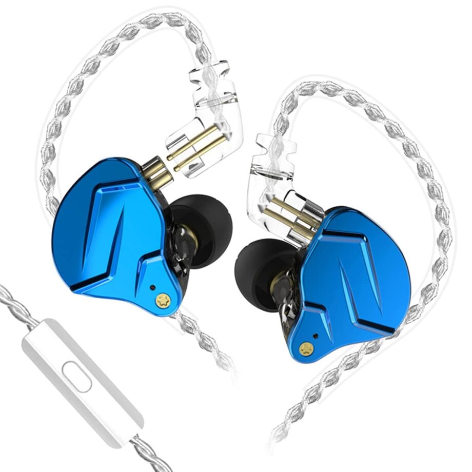 KZ ZSN Pro X Dual Driver In-Ear 1BA 1DD Wired IEM Earbuds - Blue with Mic