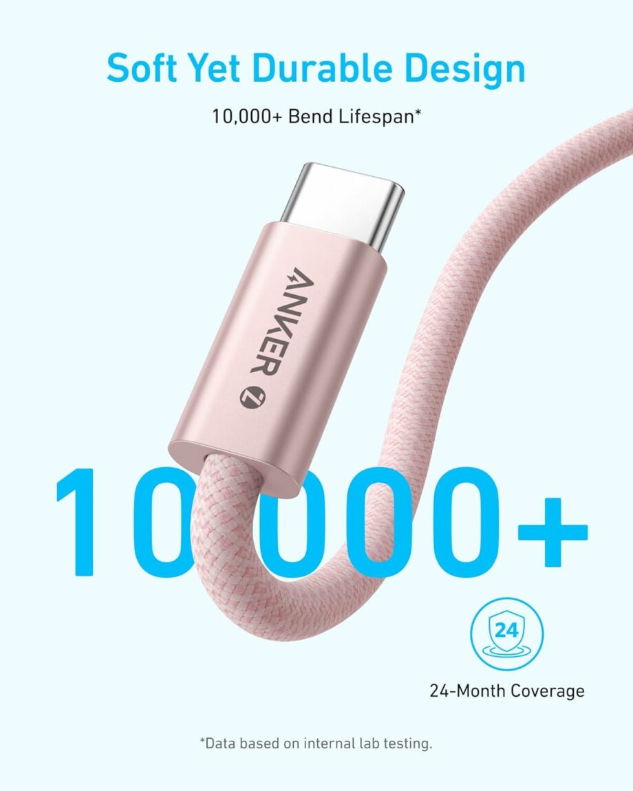 Anker Zolo 240W Braided USB C to USB C Cable 1.8M - Black