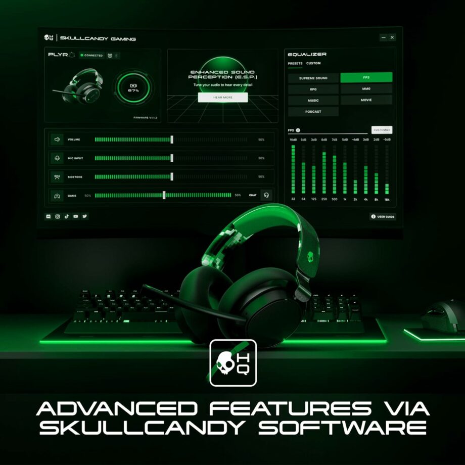 Skullcandy SLYR Pro Multi-Platform Over-Ear Wired Gaming Headset - Green Digi-Hype