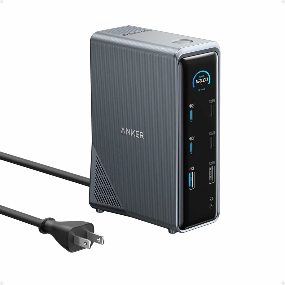 Anker Prime 14-Port with 160W Max Output 10Gbps Fast Data Transfer Real-Time Smart Interface Docking Station