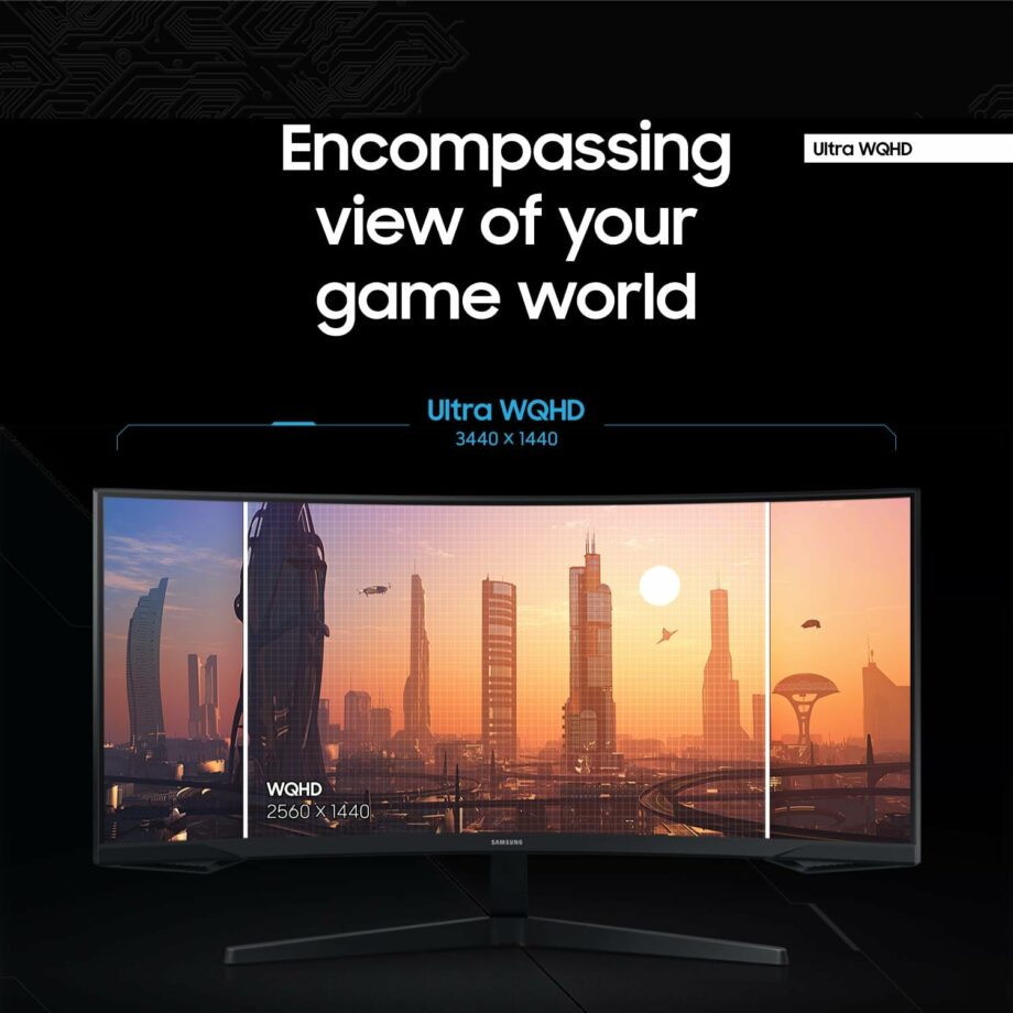 Samsung Odyssey G5 34" Ultra Wide 2K (3440 X 1440) VA, HDR10, 165Hz, 1ms, FreeSync Premium 1000R Curved Gaming Monitor