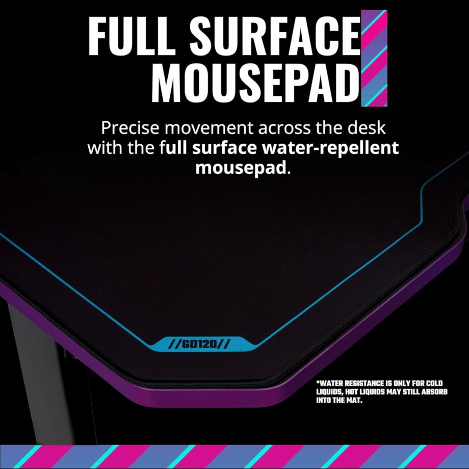 Cooler Master GD120 V1 PC Gaming Desk with Full Surface Water-Repellent Mousepad