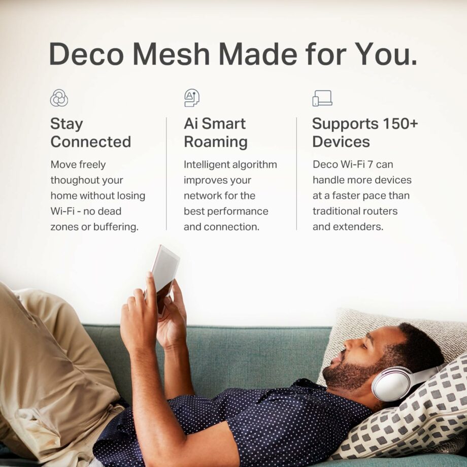 TP-Link BE3600 Deco BE25 Whole Home Mesh WiFi 7 System (3-Pack)