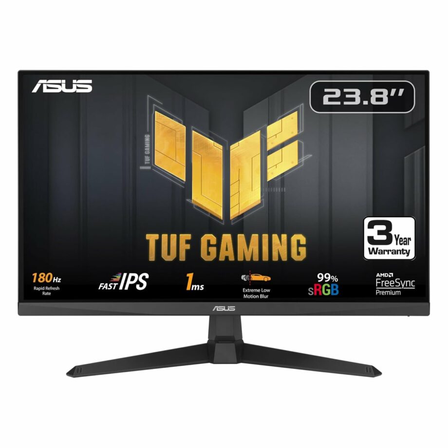 Asus TUF VG249Q3A 24" FHD 1080p IPS 180Hz 1ms (GTG), 99% sRGB, FreeSync Premium, ELMB w/ Speakers Gaming Monitor