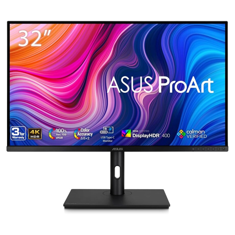 Asus ProArt PA329CV 32'' IPS 4K UHD (3840 x 2160) 60Hz, 10 bit, 100% sRGB, HDR10, USB-C, Fully Adjustable Stand, Built in Speakers Professional Monitor