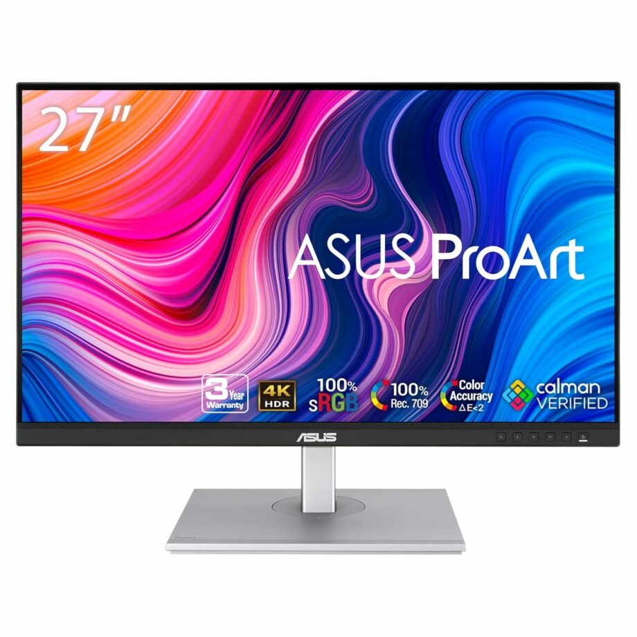 Asus ProArt PA279CV 27'' IPS 4K UHD (3840 x 2160) 60Hz,10 bit,100% sRGB,HDR10, USB-C, Full Adjustable Stand, Built in Speakers Professional Monitor