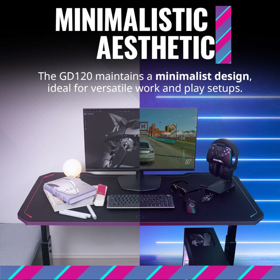 Cooler Master GD120 V1 PC Gaming Desk with Full Surface Water-Repellent Mousepad