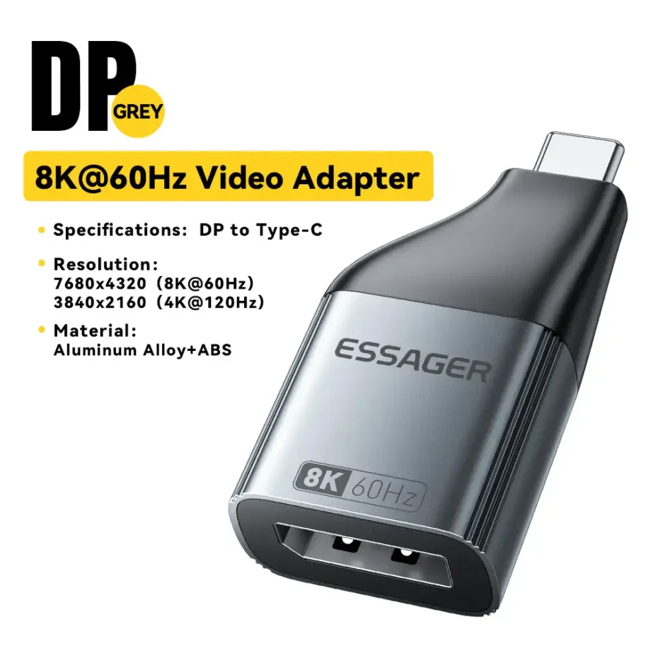 Essager USB Type C to DisplayPort 8K@60Hz Adapter